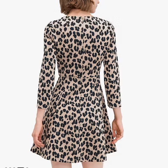 KATE SPADE - Forest Feline Jacquard Animal Print Dress - Size 4 - Like New - Picture 2 of 6